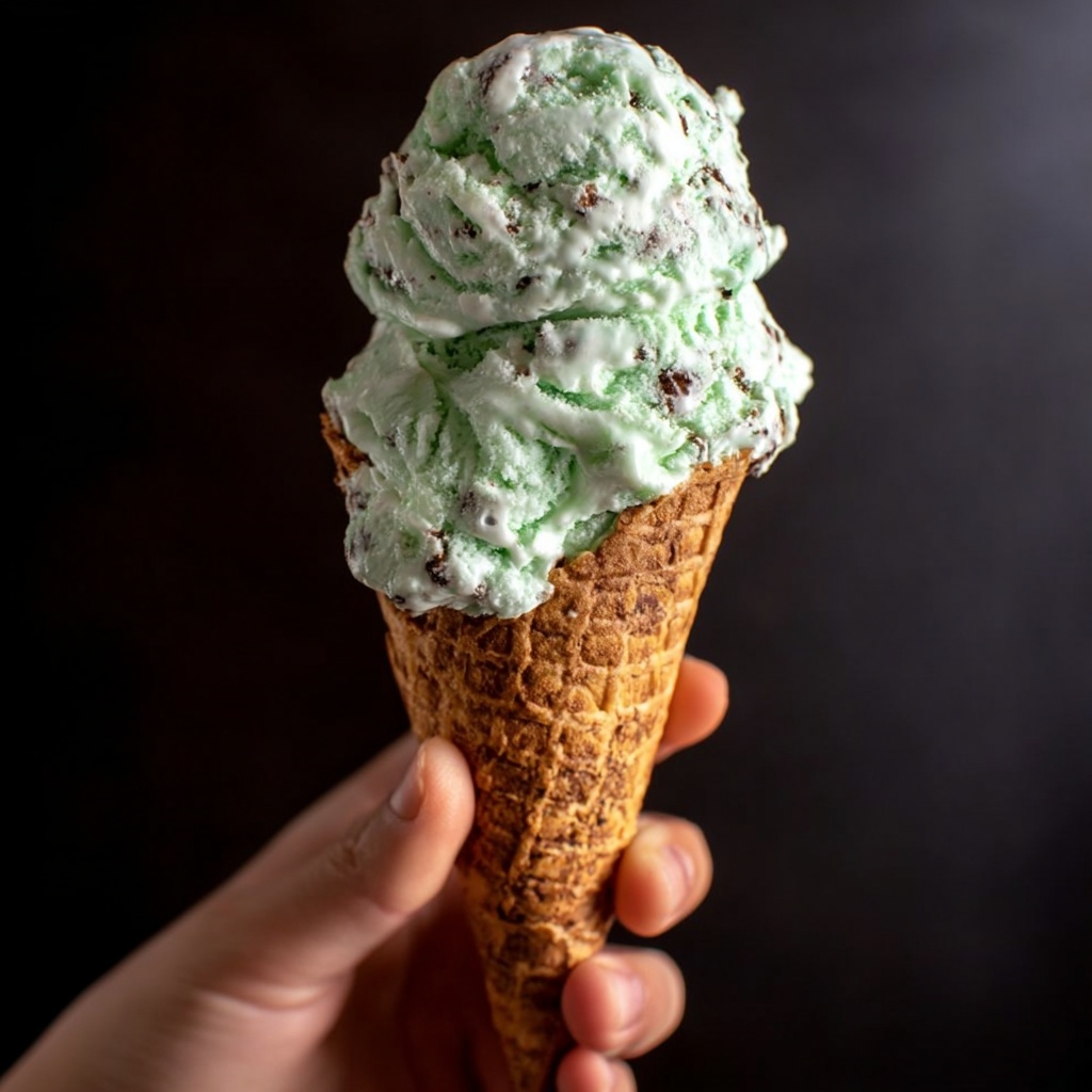 Homemade Mint Chocolate Chip Ice Cream Recipe - Recipe Image