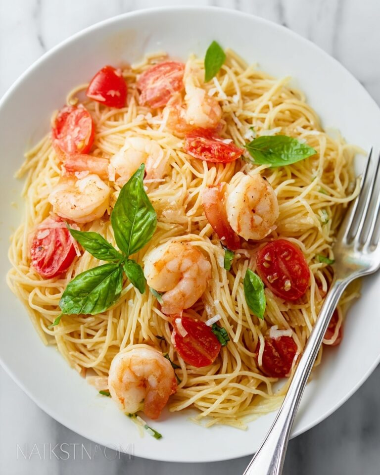 Spaghetti with Shrimp in Creamy Tomato Sauce Recipe