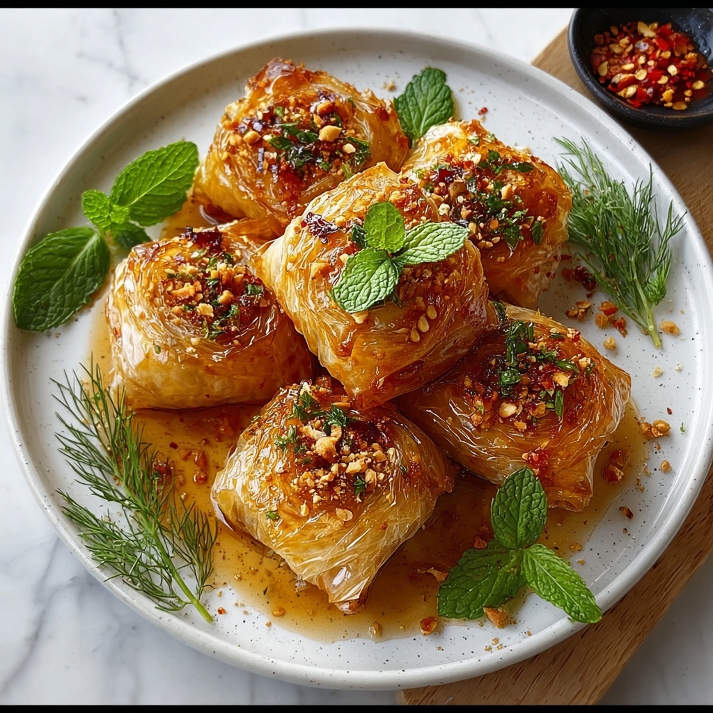 Oven Fried Feta Rolls with Chili Honey Recipe - Recipe Image