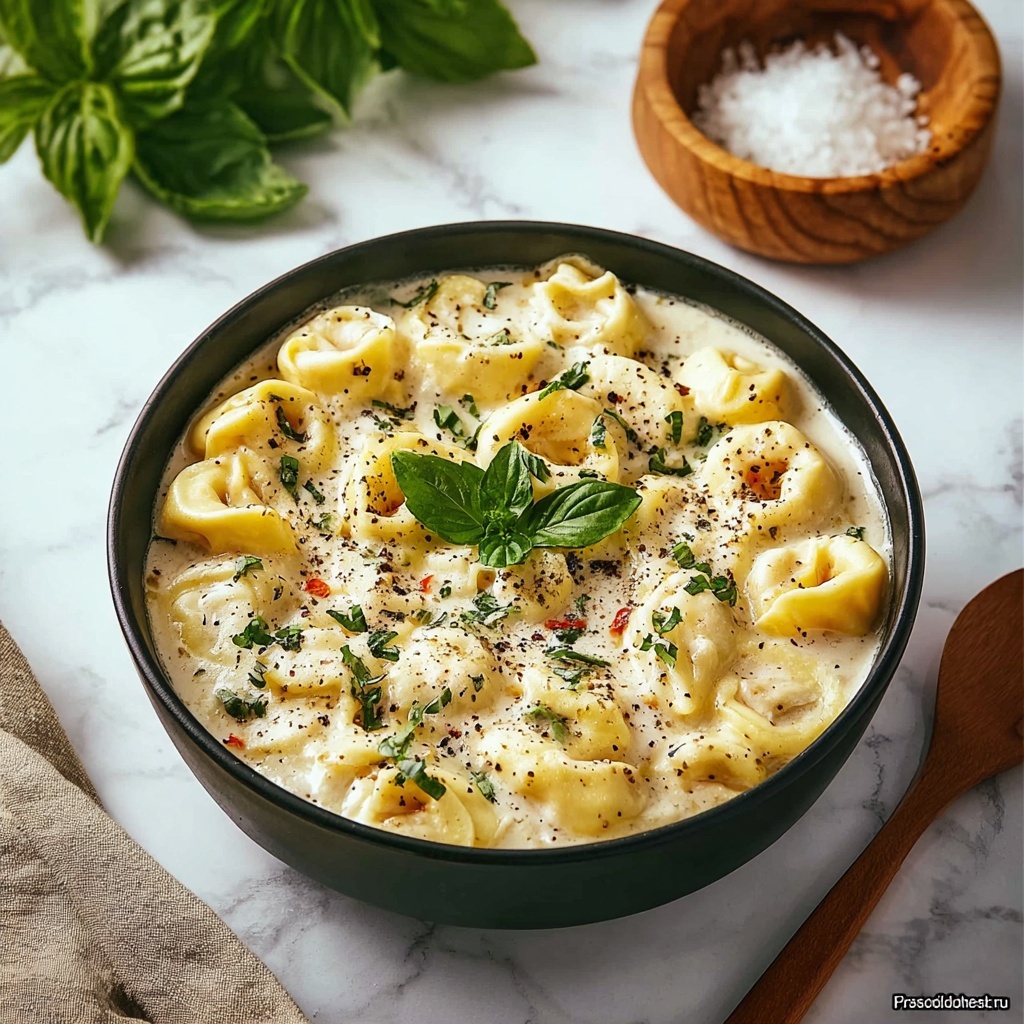Crockpot Creamy Tortellini with Italian Sausage and Spinach Recipe - Recipe Image