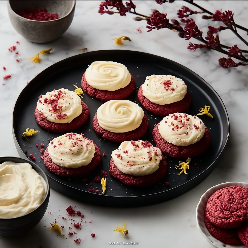 Red Velvet Cookies with Cream Cheese Frosting Recipe - Recipe Image