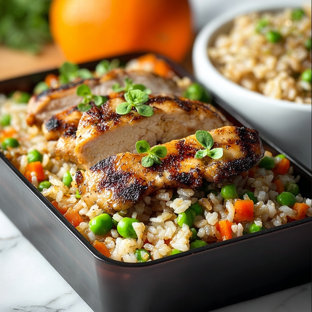 High Protein Crispy Garlic Chicken Fried Rice Recipe - Recipe Image