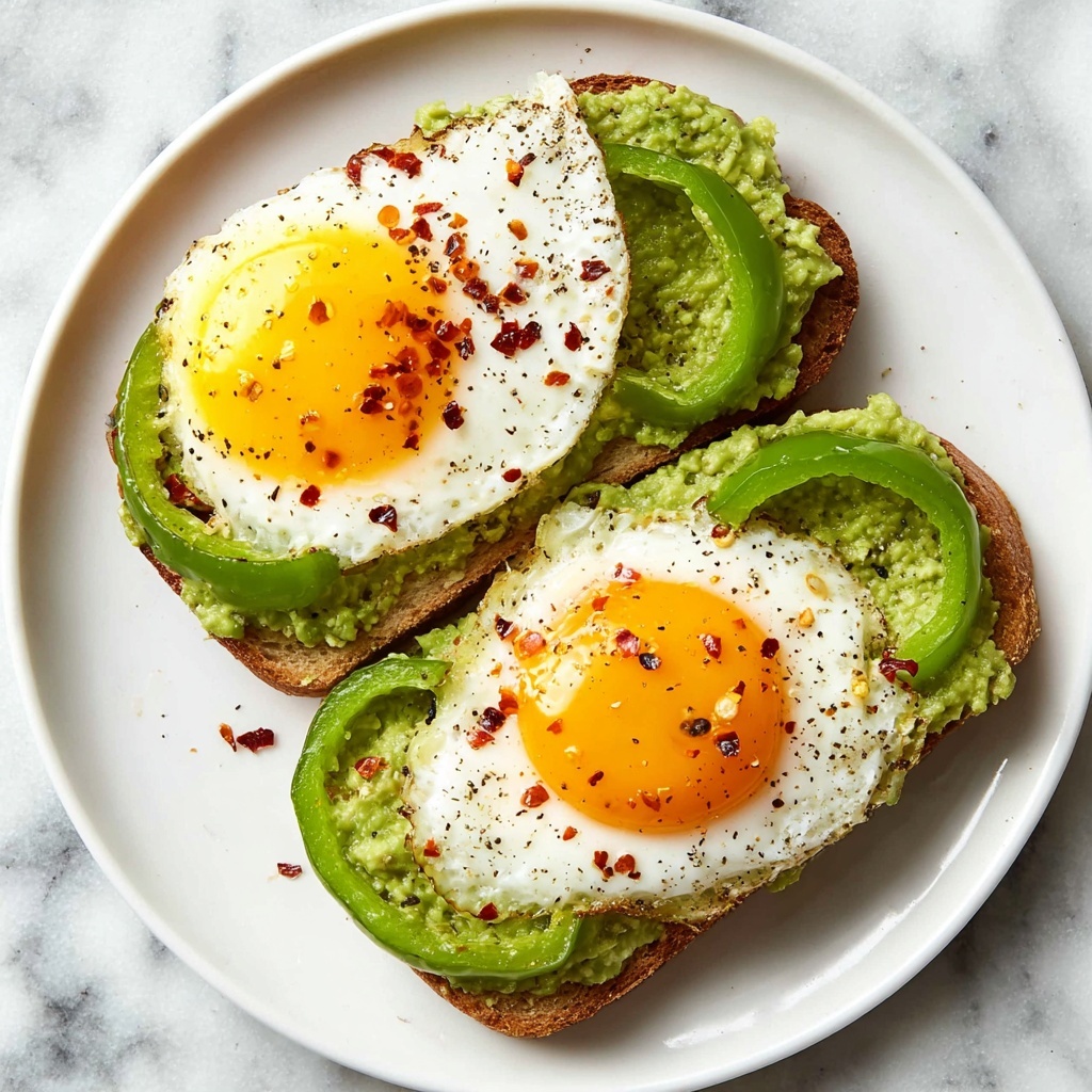 St. Patrick's Day Breakfast Bell Pepper Egg Rings with Avocado Toast Recipe - Recipe Image