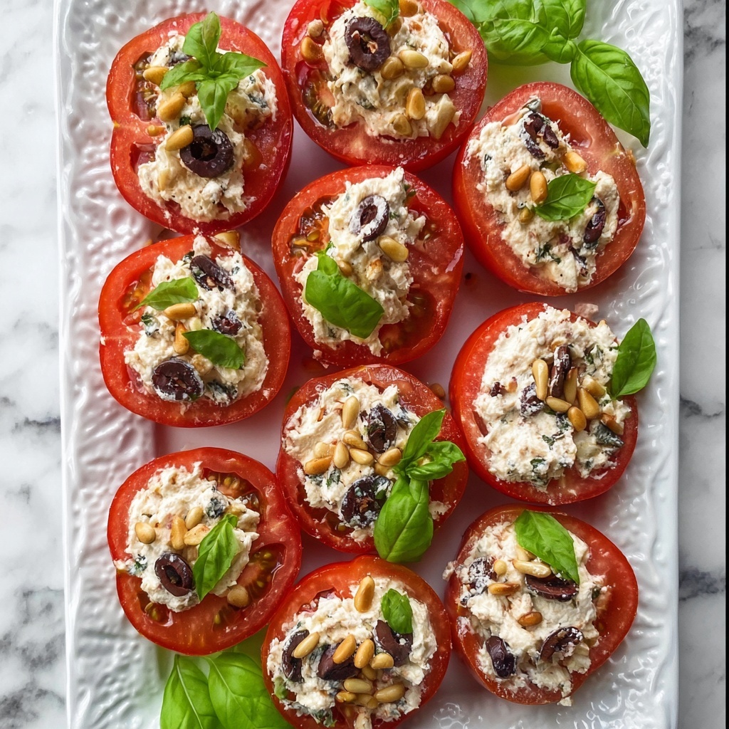 Roasted Tomatoes with Feta, Olives, and Pine Nuts Recipe - Recipe Image