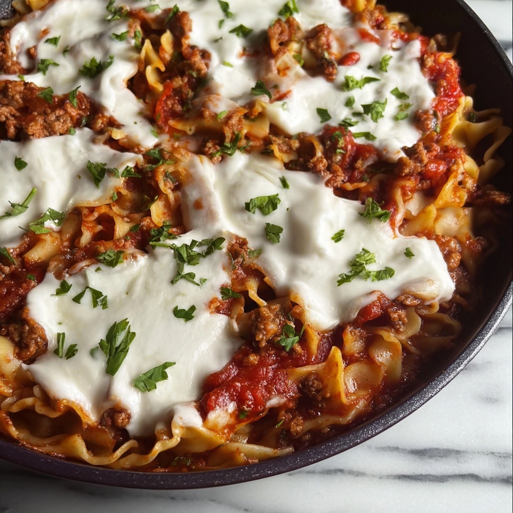 Easy Skillet Lasagna with Italian Sausage Recipe - Recipe Image
