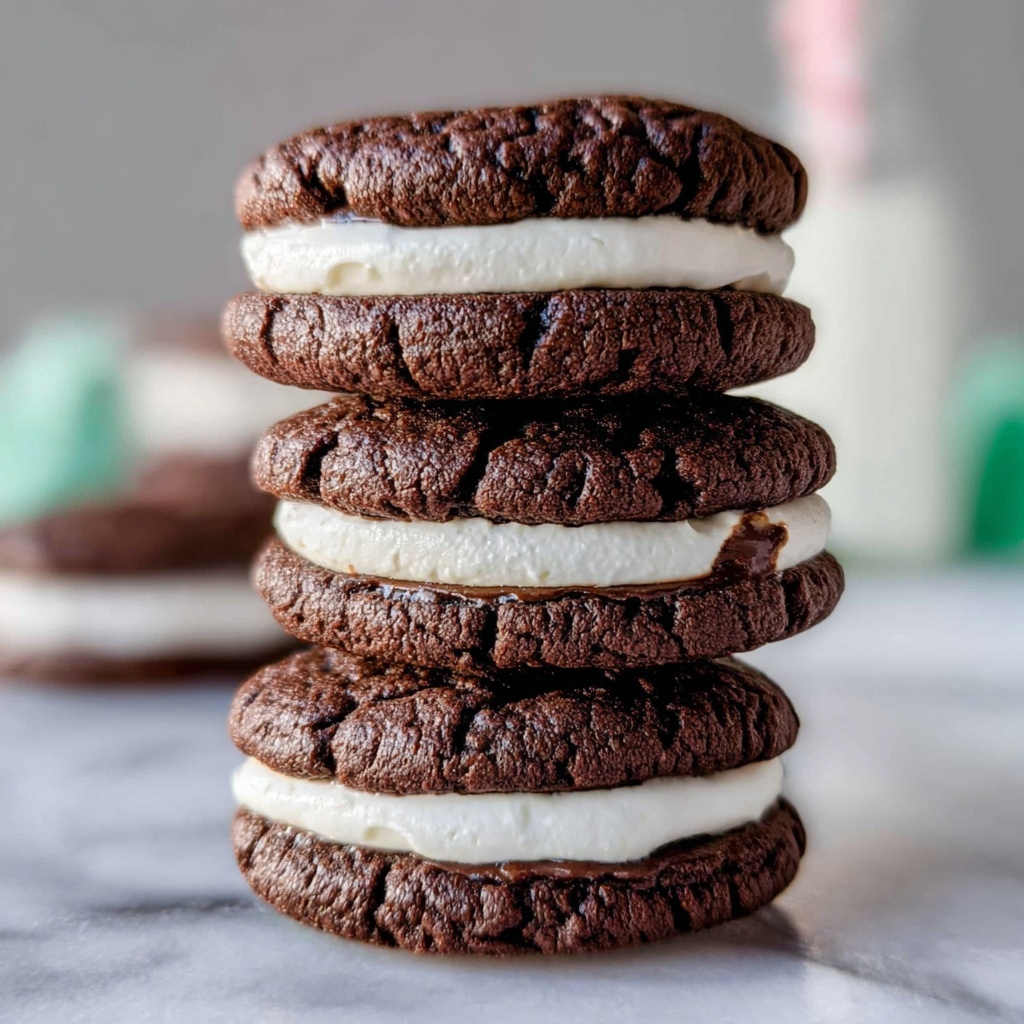 Homemade Oreo Cookies with Cream Cheese Frosting Recipe - Recipe Image