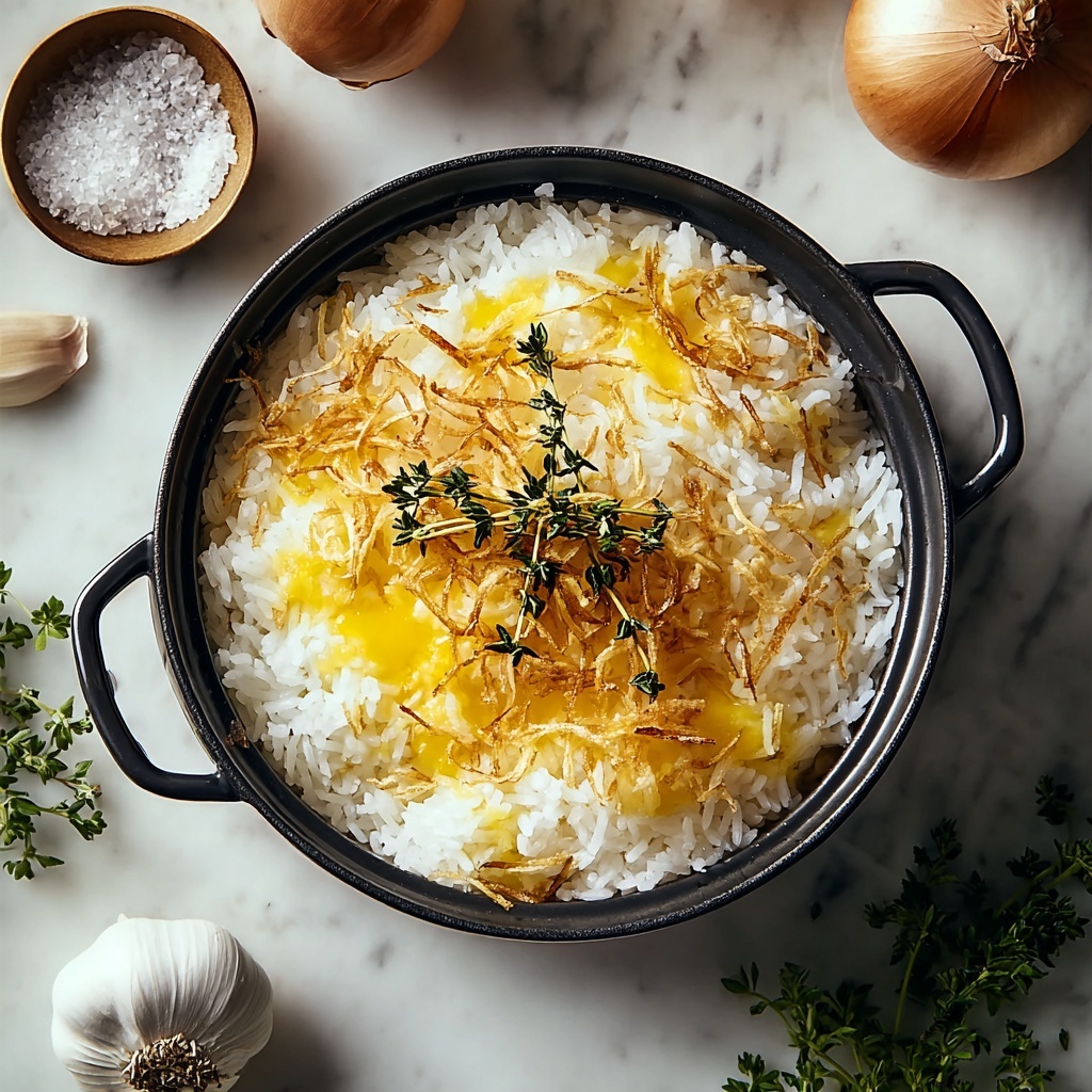 Golden Onion Butter Rice Recipe - Recipe Image