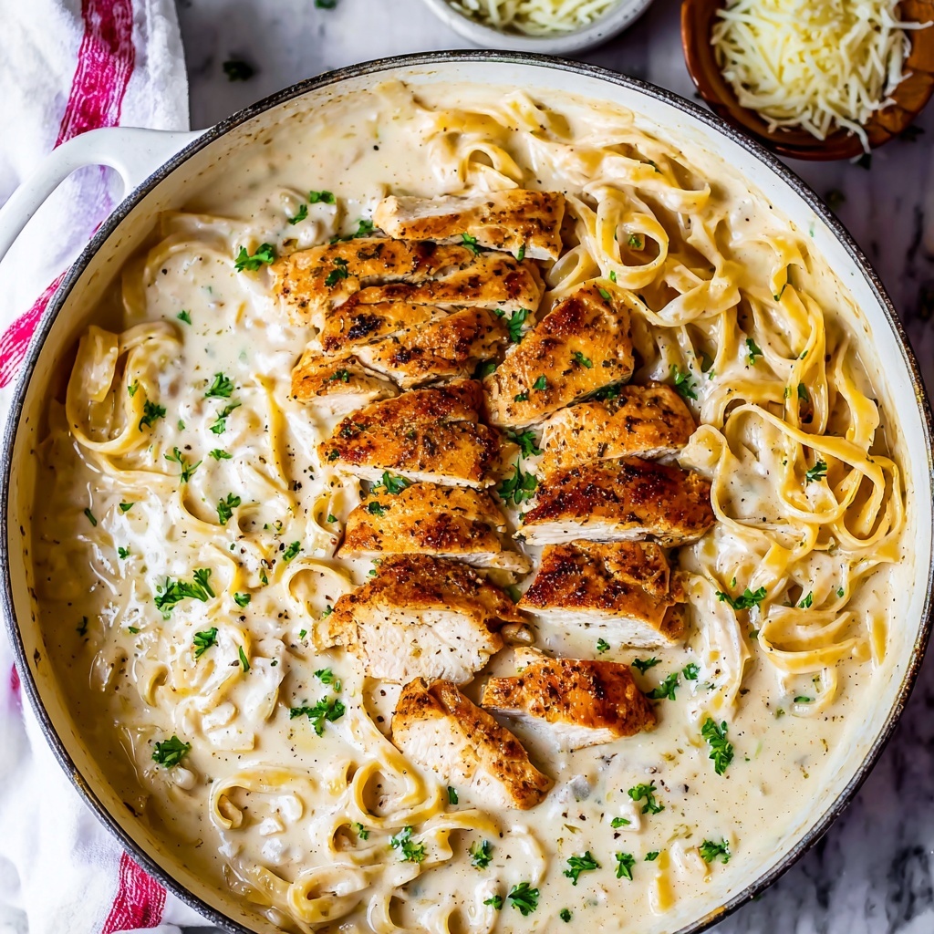 Creamy Chicken Fettuccine Alfredo Recipe - Recipe Image