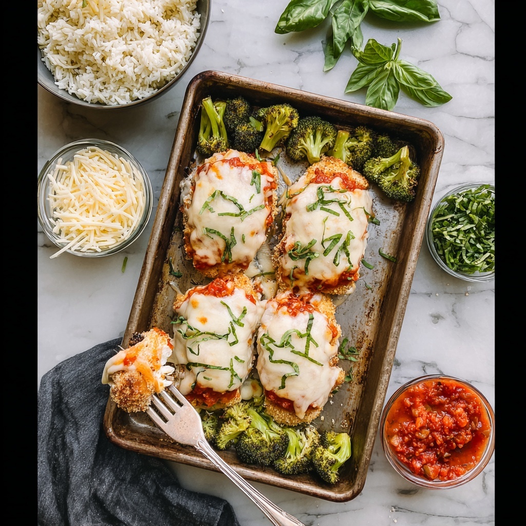 Oven Baked Chicken Parmesan with Broccoli Recipe - Recipe Image