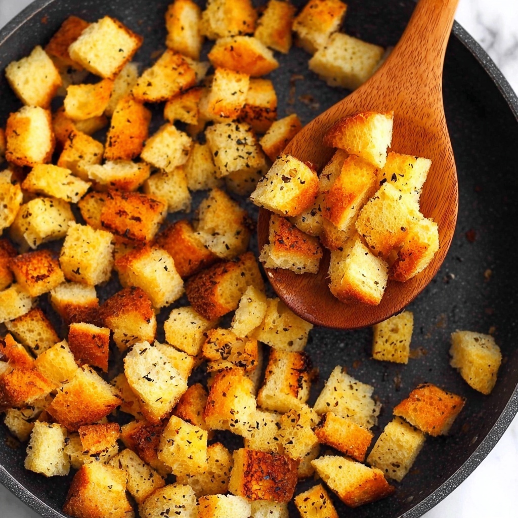 Garlic Crouton Recipe - Fried Croutons Recipe - Recipe Image