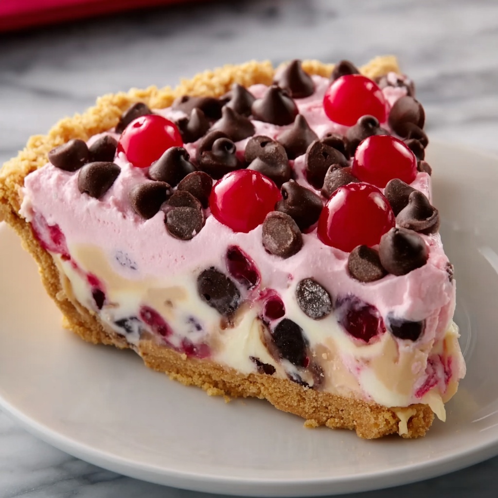 No-Bake Easy Cherry Chocolate Chip Pie Recipe - Recipe Image
