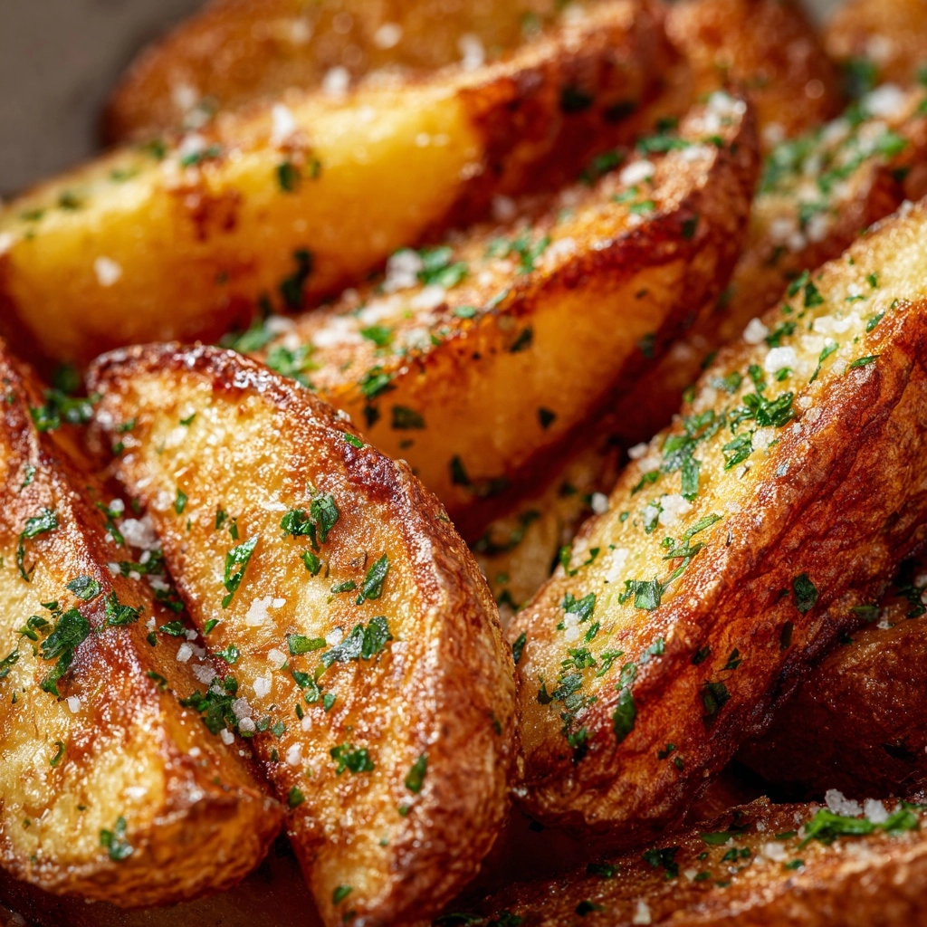 Baked Garlic Parmesan Potato Wedges Recipe - Recipe Image