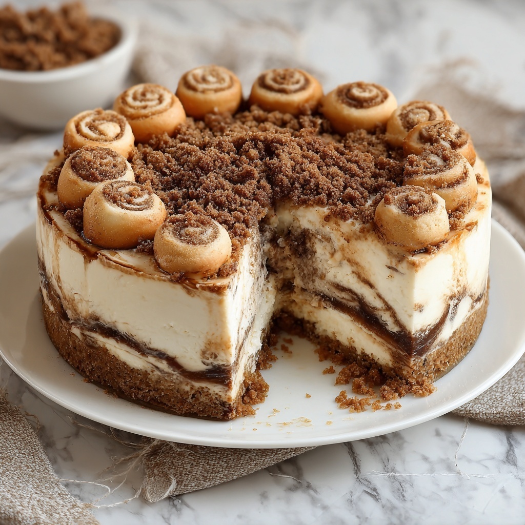 Decadent Cinnamon Roll Cheesecake Recipe - Recipe Image