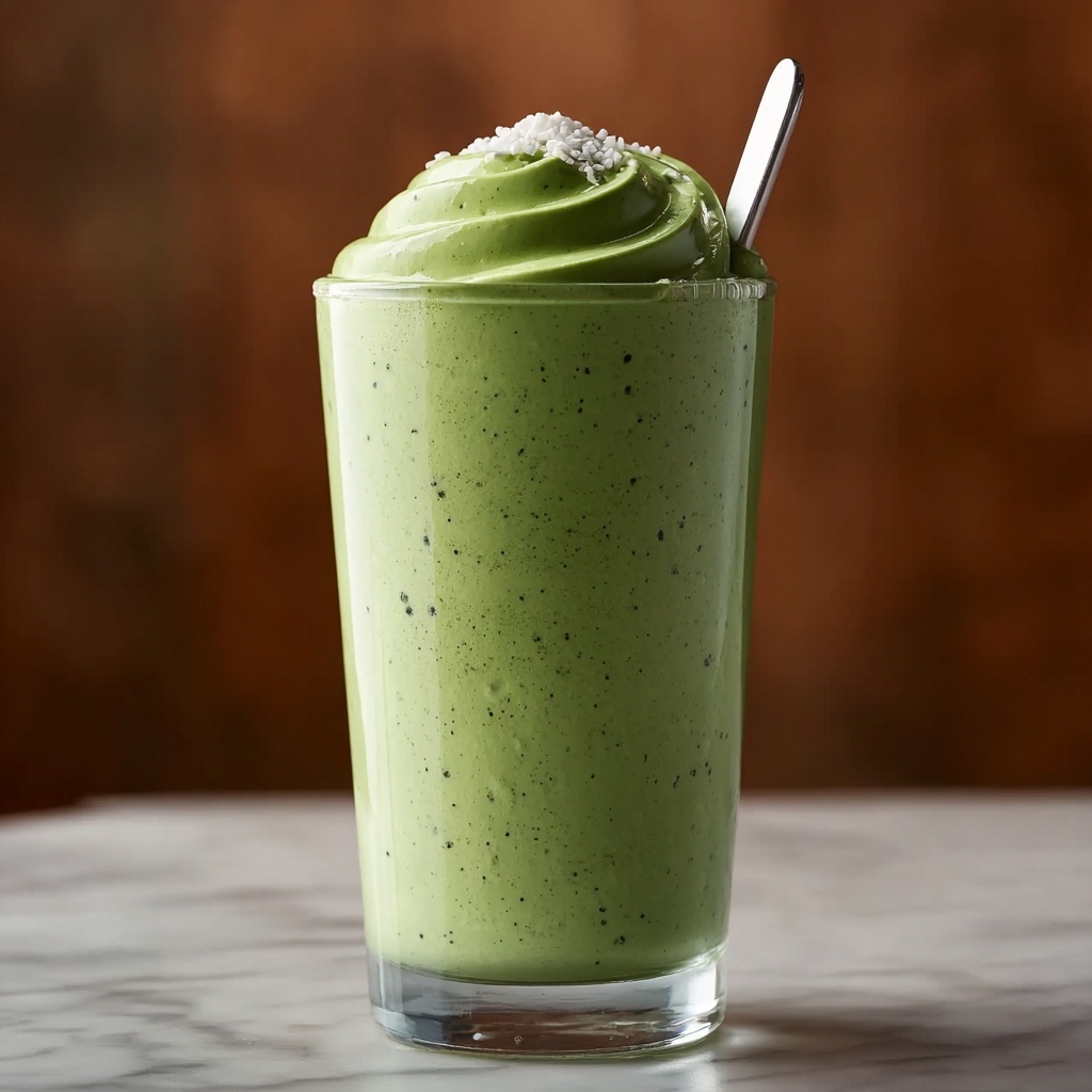 Green Protein Smoothie with Spinach, Banana, and Almond Milk Recipe - Recipe Image
