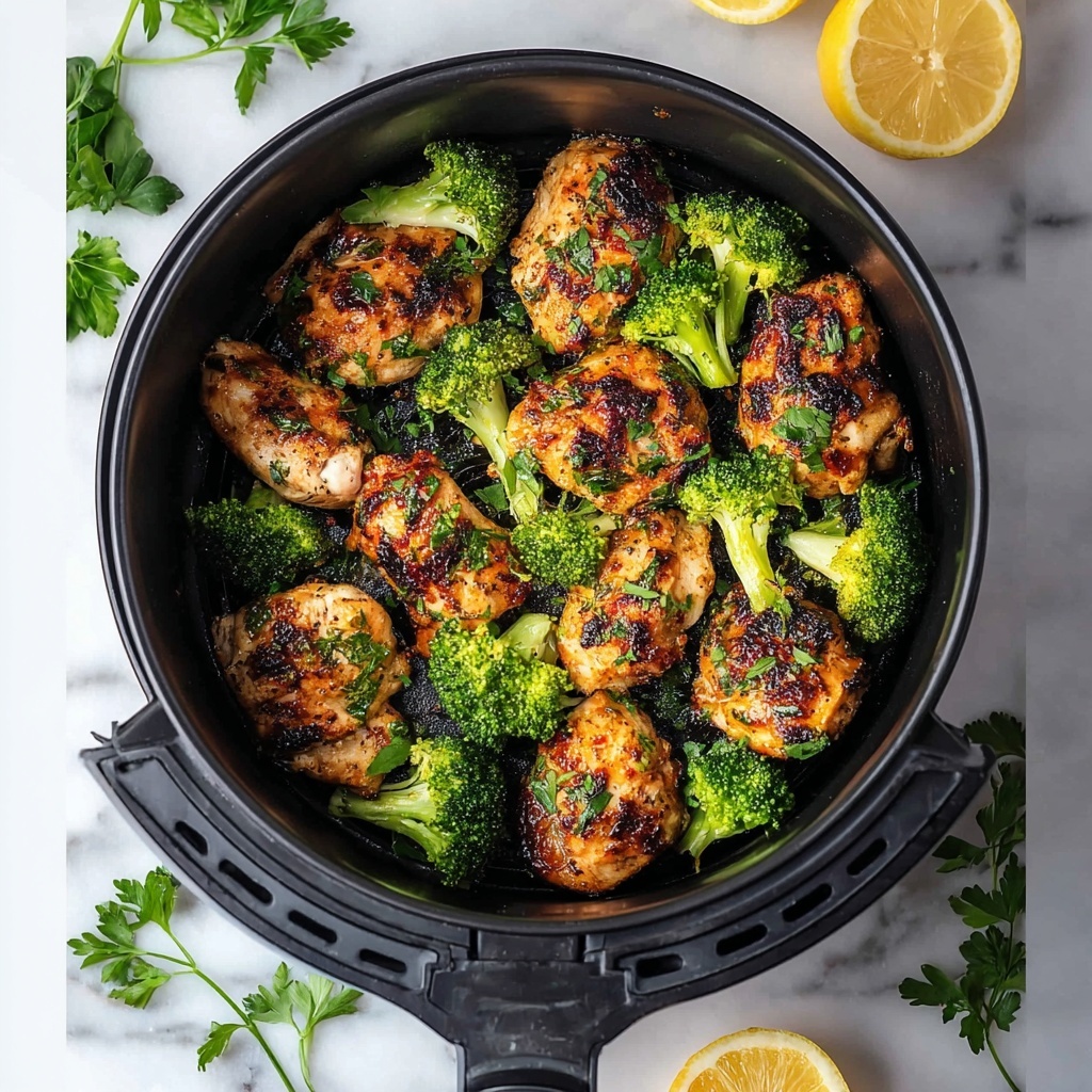 Air Fryer Chicken Bites with Parmesan and Broccoli Recipe - Recipe Image