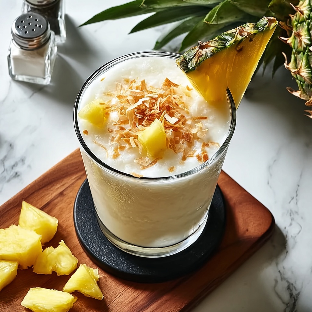 Coconut Pineapple Rum Cocktail Recipe - Recipe Image