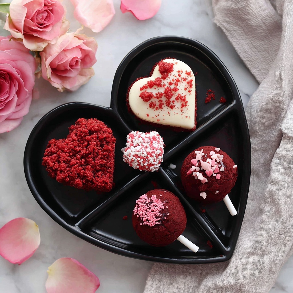 Red Velvet Cake Pops in Heart Shape Recipe - Recipe Image
