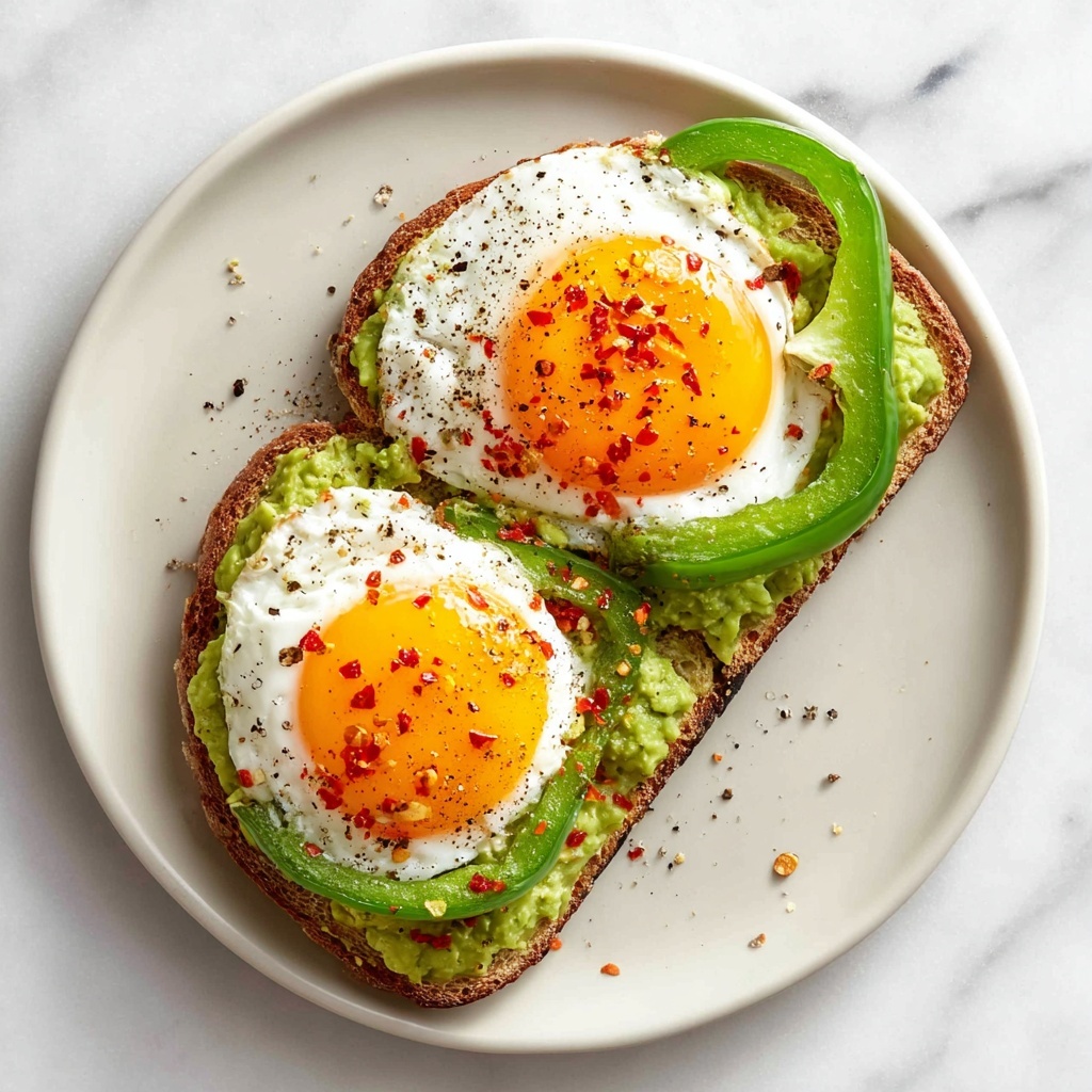 St. Patrick's Day Breakfast Bell Pepper Egg Rings with Avocado Toast Recipe - Recipe Image