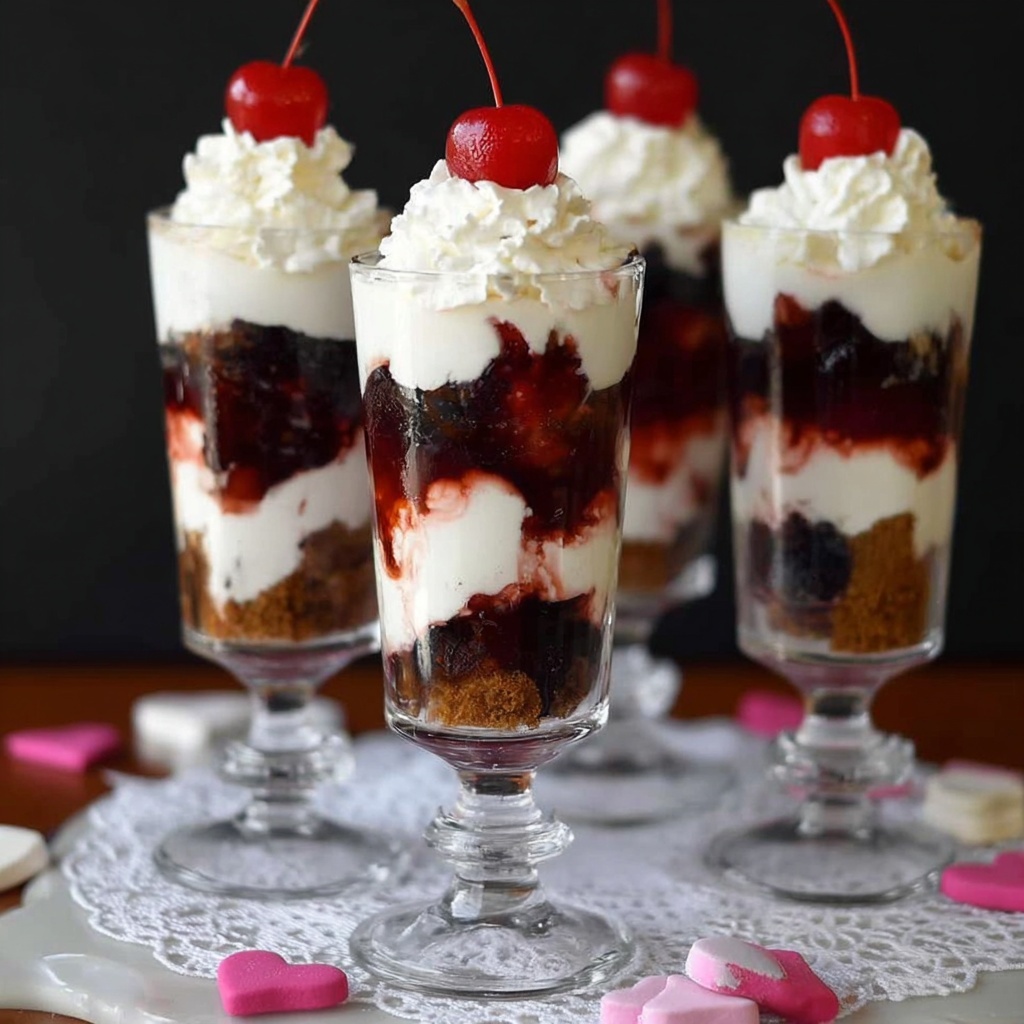 Easy Chocolate Cherry Brownie Parfaits Recipe - Recipe Image