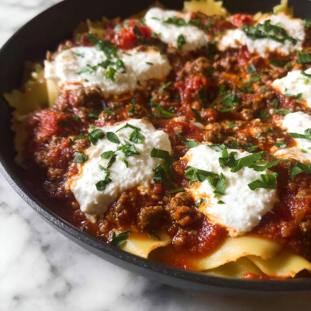 Easy Skillet Lasagna with Italian Sausage Recipe - Recipe Image