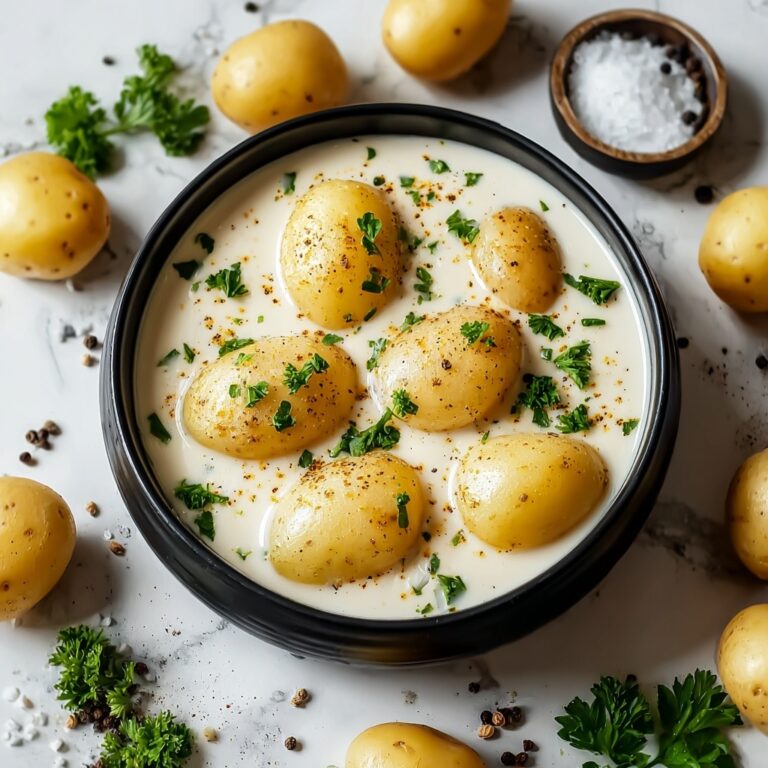 Creamy Garlic Sauce Baby Potatoes Recipe