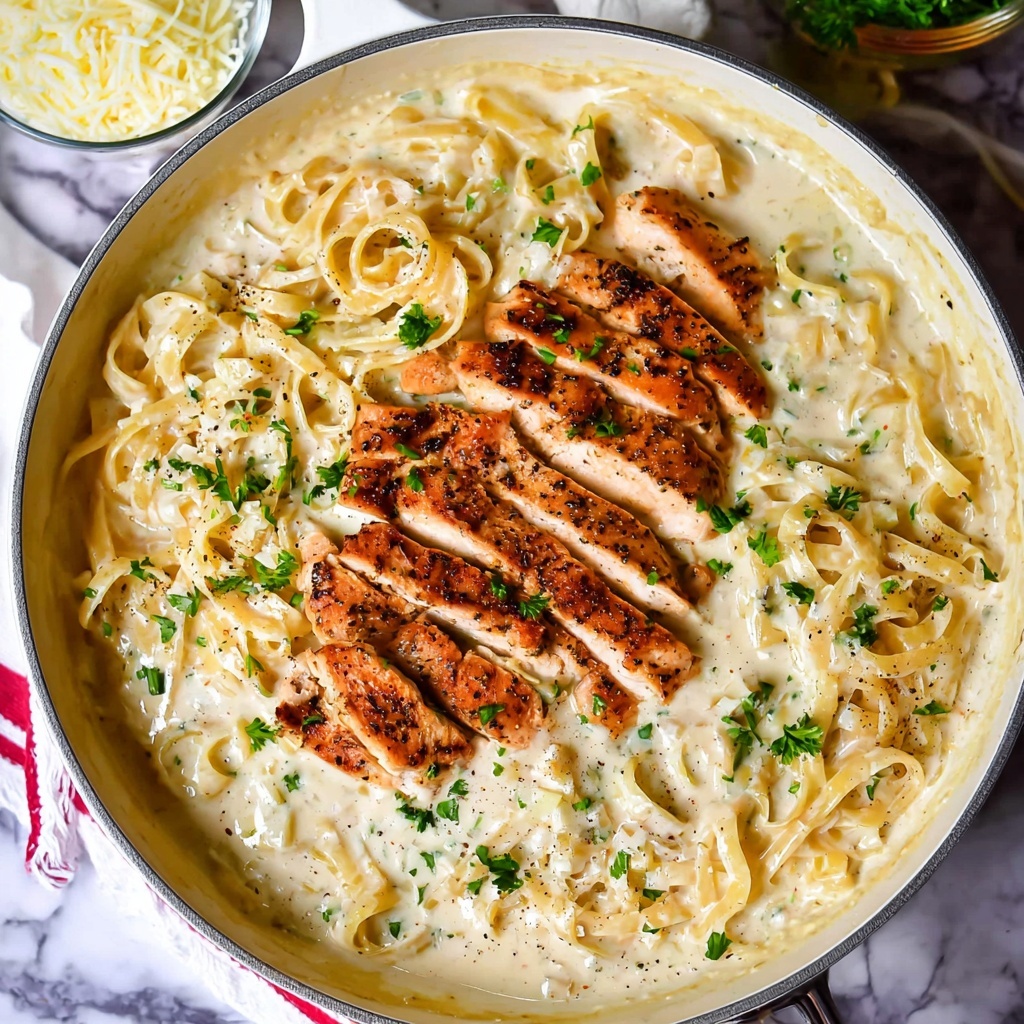 Creamy Chicken Fettuccine Alfredo Recipe - Recipe Image