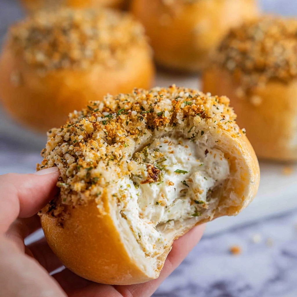 Chicken, Mushroom, and Cream Cheese Stuffed Rolls Recipe - Recipe Image
