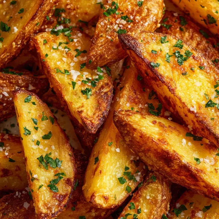 Baked Garlic Parmesan Potato Wedges Recipe