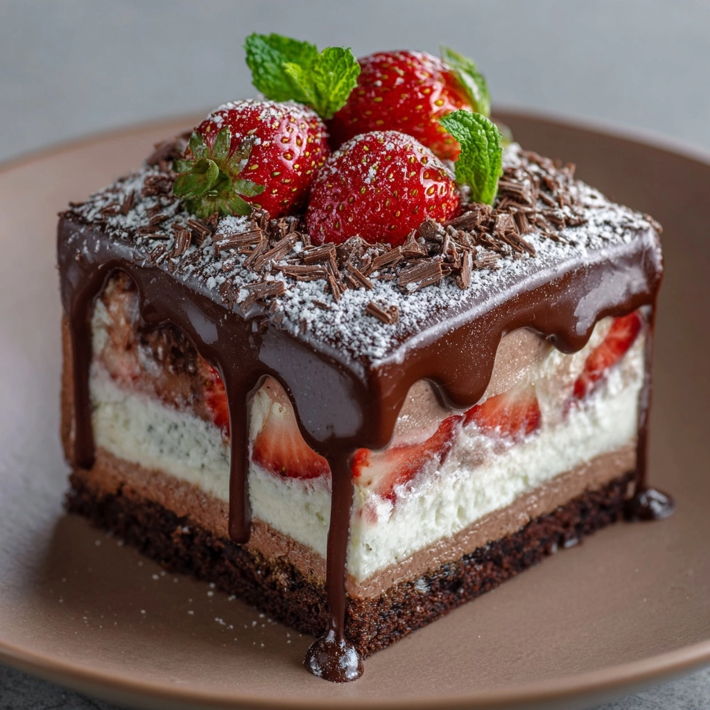 Strawberry Chocolate Fantasy Ice Cream Cake Recipe - Recipe Image