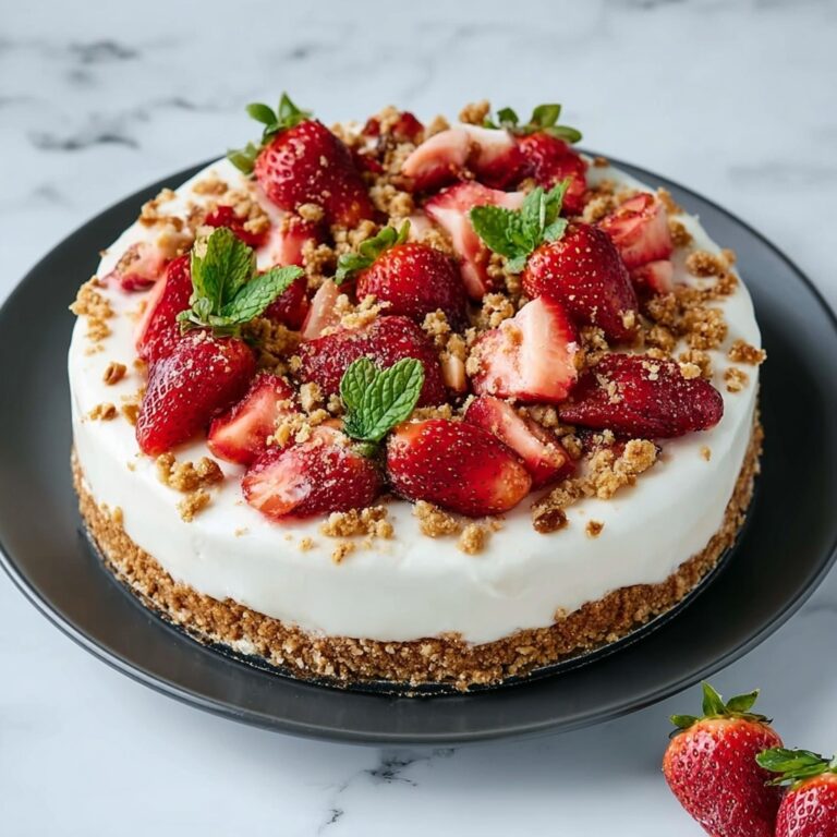 No-Bake Strawberry Crunch Cheesecake Recipe