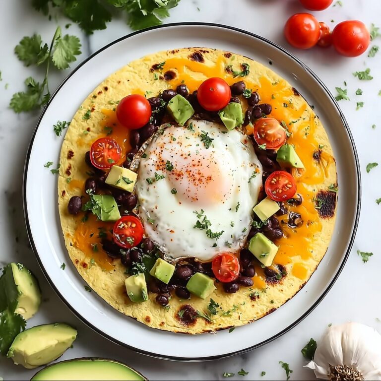 Breakfast Tostadas with Eggs, Black Beans, Cheddar, and Salsa Recipe