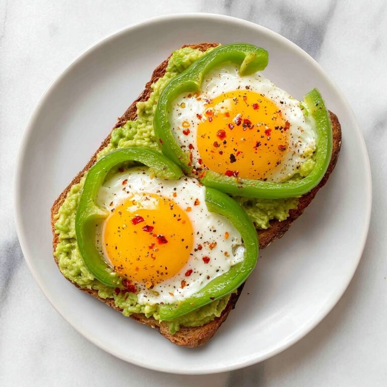 St. Patrick’s Day Breakfast Bell Pepper Egg Rings with Avocado Toast Recipe