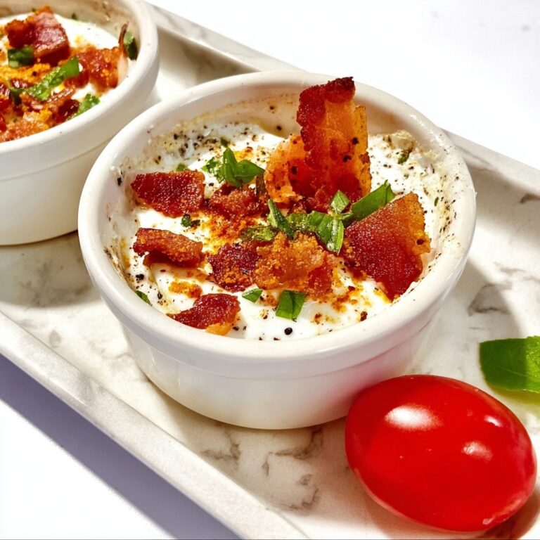 Baked Egg Cups with Cherry Tomatoes, Monterey Jack, Basil, and Bacon Recipe