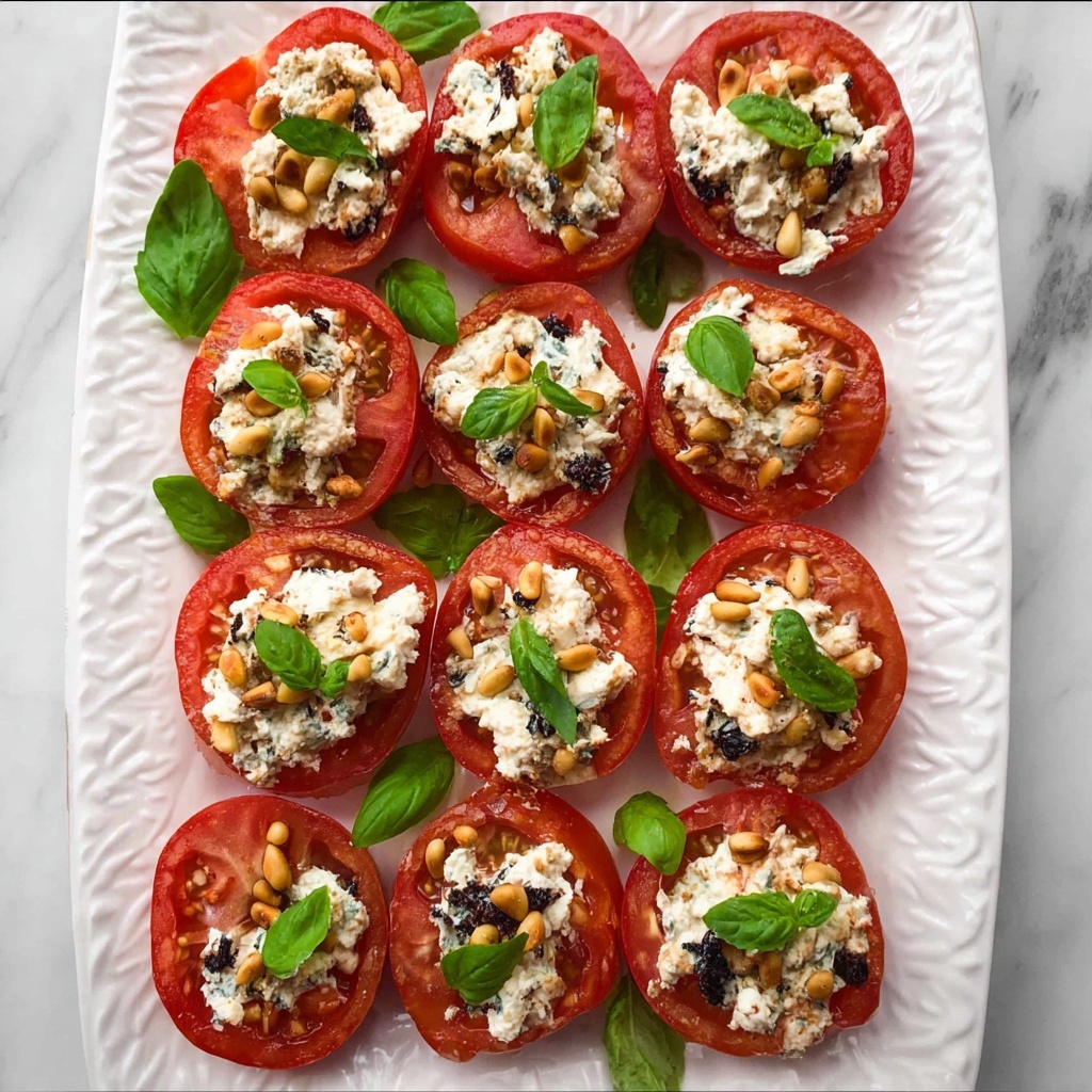 Roasted Tomatoes with Feta, Olives, and Pine Nuts Recipe - Recipe Image