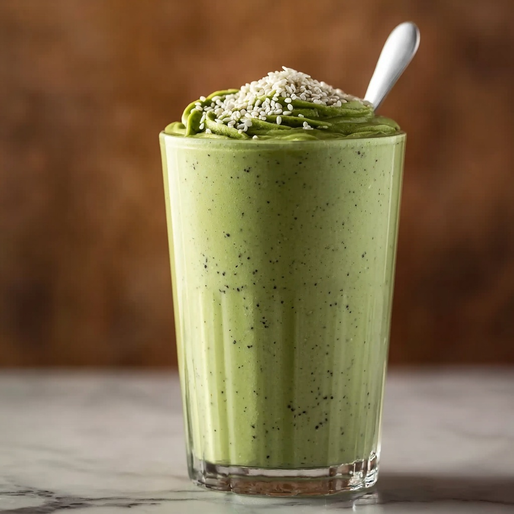 Green Protein Smoothie with Spinach, Banana, and Almond Milk Recipe - Recipe Image
