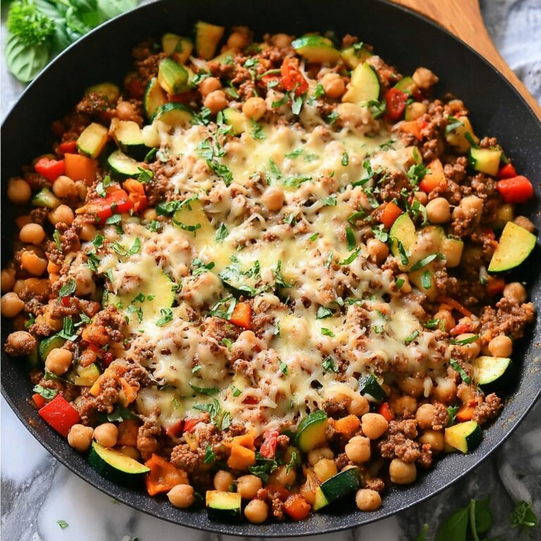 Ground Turkey Zucchini Chickpea Skillet Recipe