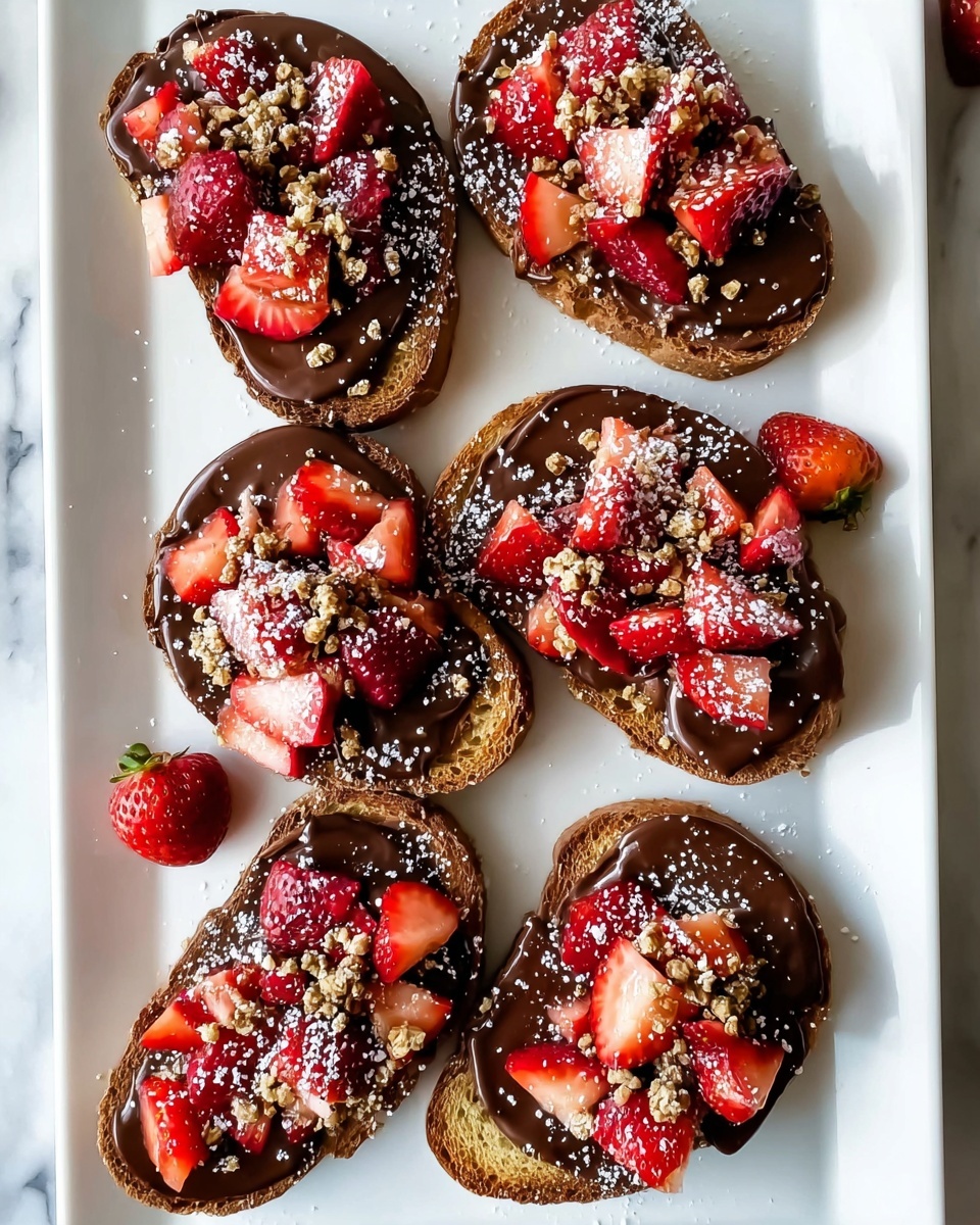 Chocolate Strawberry Bruschetta Dessert Recipe - Recipe Image