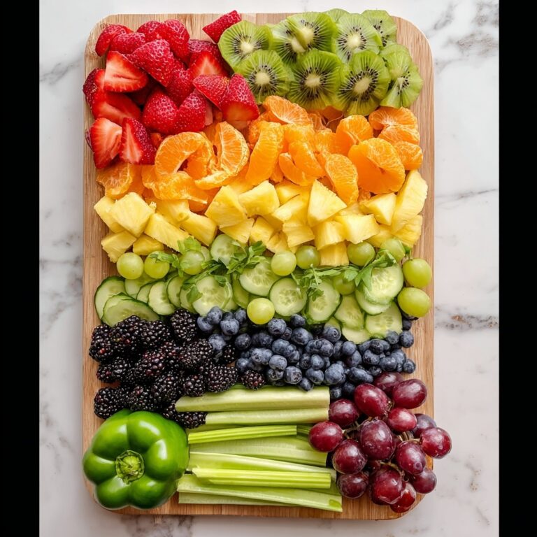 St. Patrick’s Day Rainbow Fruit and Veggie Snack Board Recipe