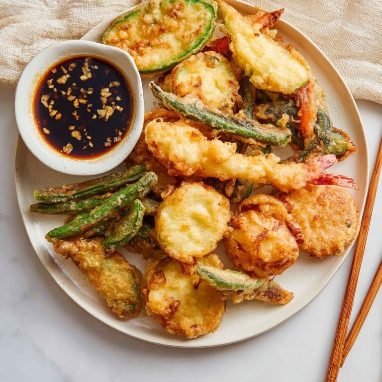 Vegetable Tempura with Ginger Garlic Soy Dipping Sauce Recipe