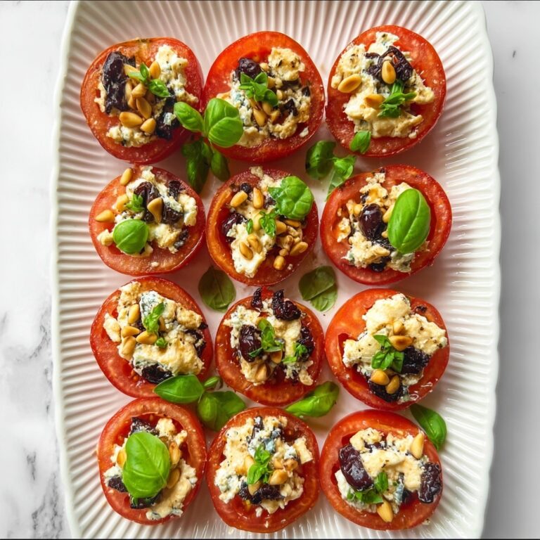 Roasted Tomatoes with Feta, Olives, and Pine Nuts Recipe
