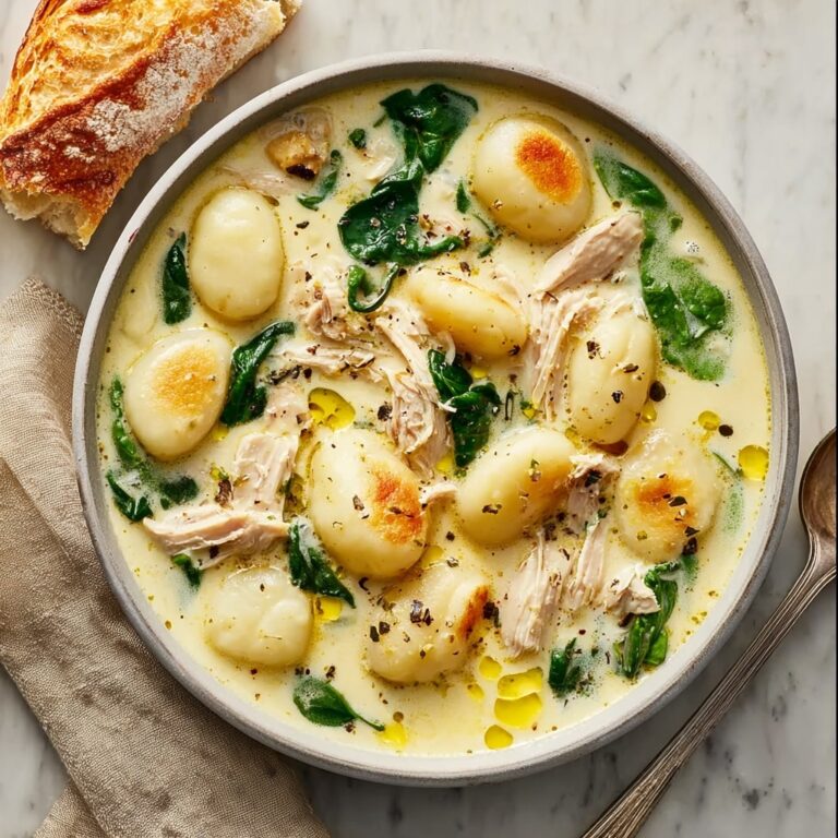 Creamy Chicken Gnocchi Soup with Garlic Recipe