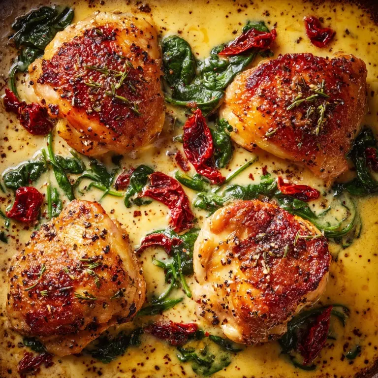 Smothered Baked Chicken with Creamed Spinach and Sun-Dried Tomatoes Recipe