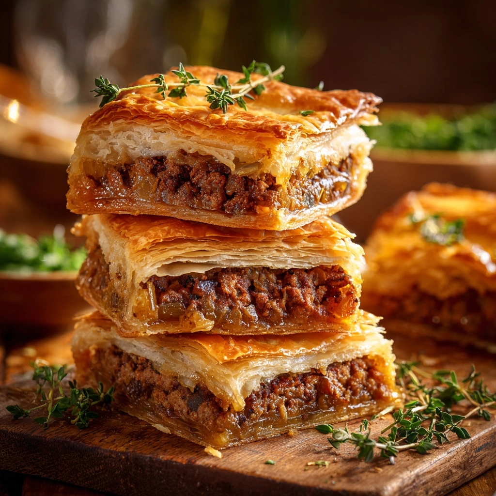 Greek Phyllo Meat Pie (Kimadopita) Recipe - Recipe Image
