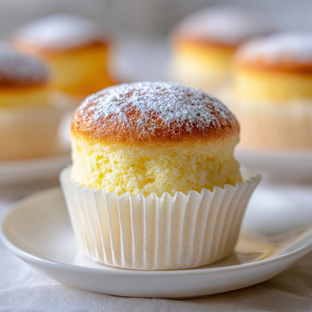 Fluffy Japanese Cotton Cheesecake Cupcakes Recipe - Recipe Image