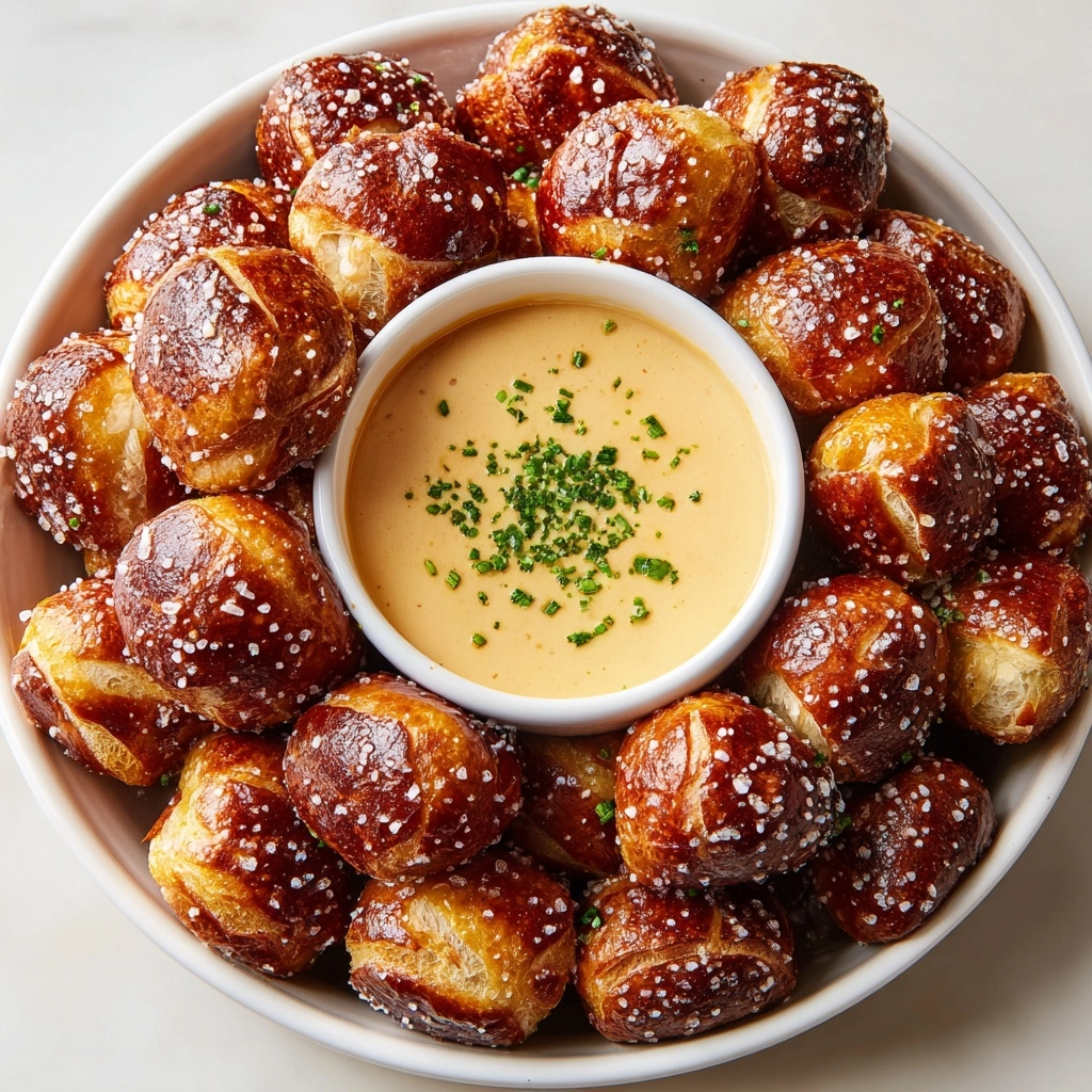 Soft Pretzel Bites with Vegan Cheese Sauce Recipe - Recipe Image