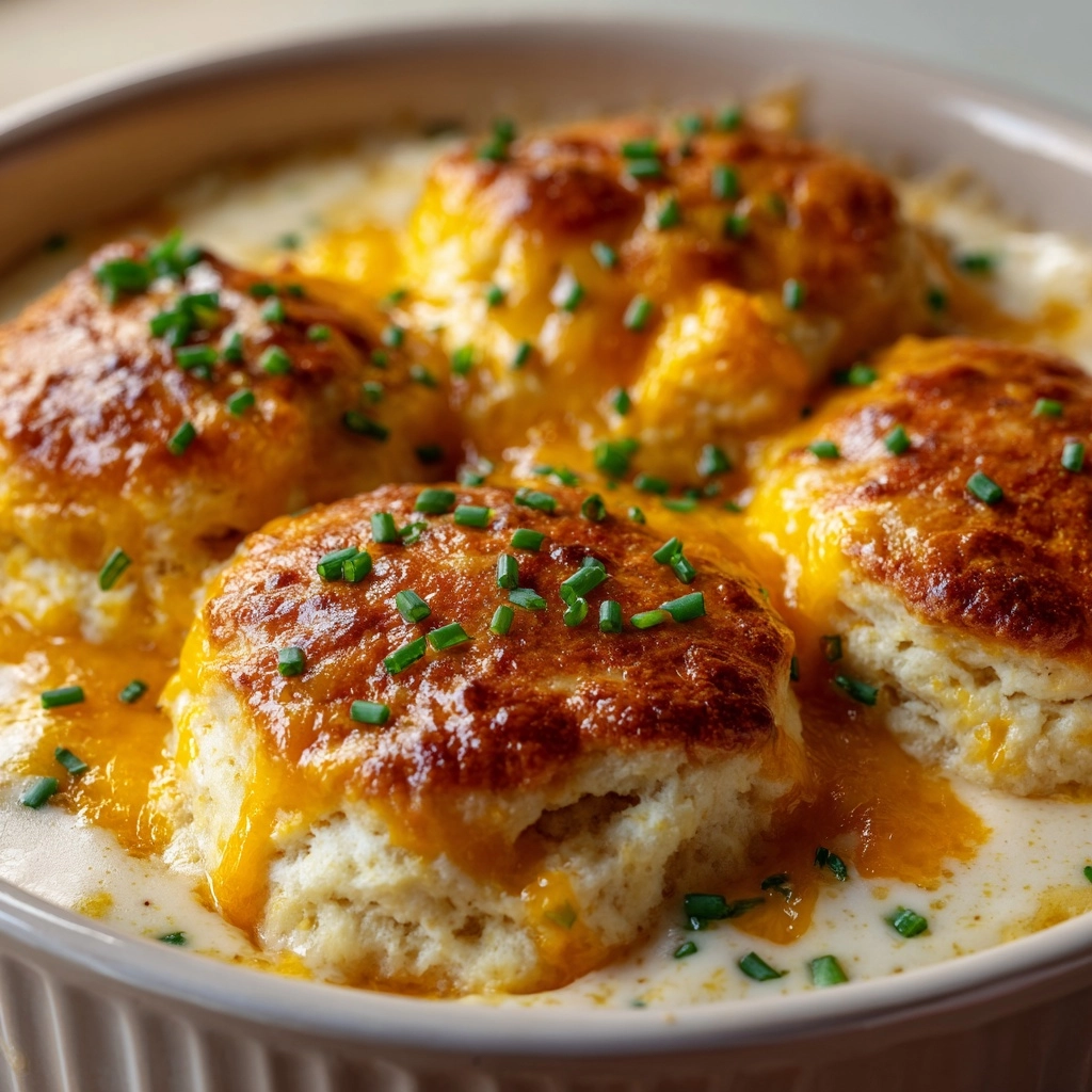 Cheesy Chicken Biscuit Casserole Recipe - Recipe Image