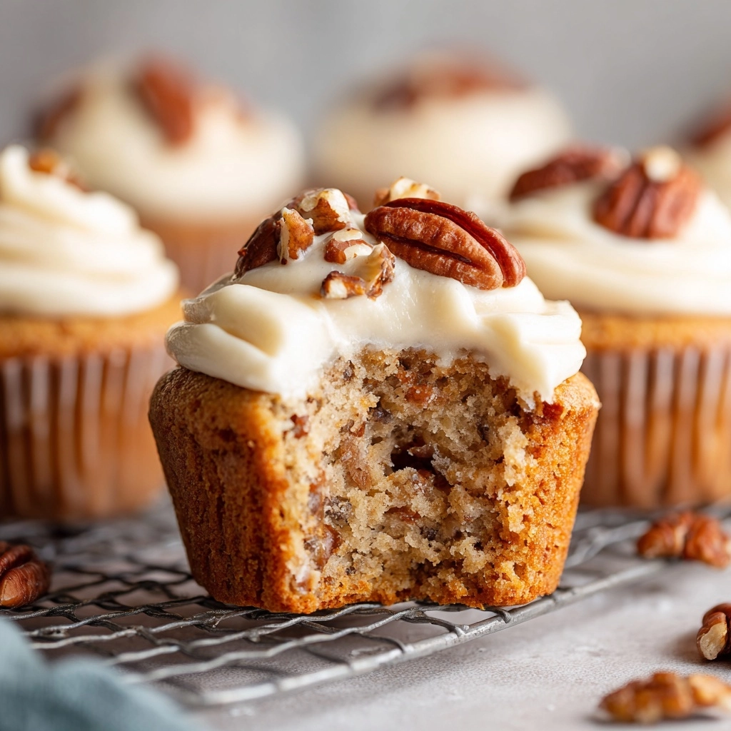 Banana Cinnamon Pecan Cupcakes with Cream Cheese Frosting Recipe - Recipe Image