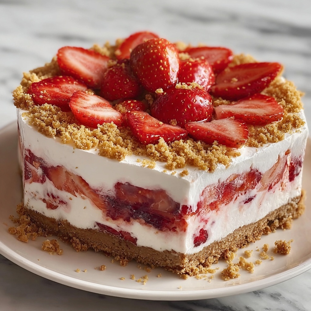 Strawberry Delight Crunch Cake Recipe - Recipe Image