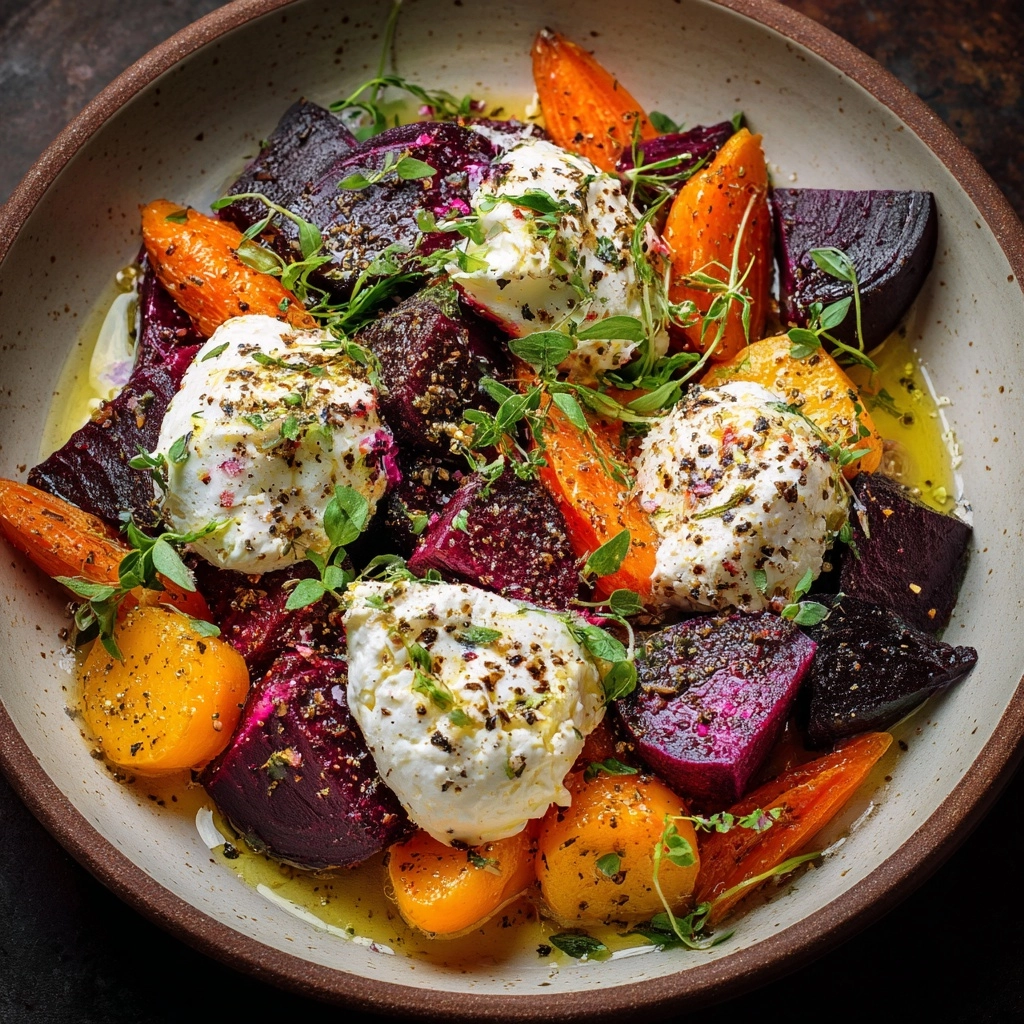 Roasted Beets and Carrots with Burrata Recipe - Recipe Image