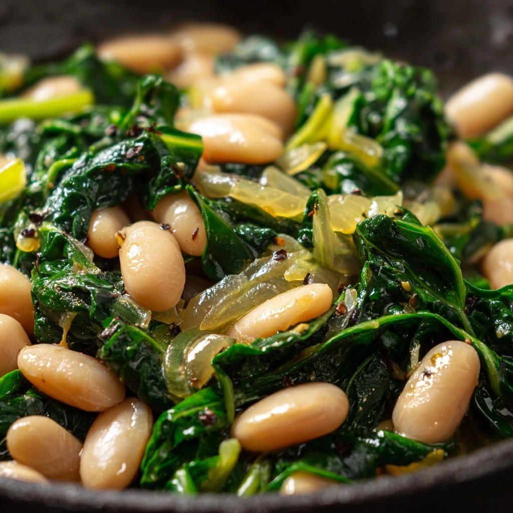 Escarole and Cannellini Beans Skillet Recipe - Recipe Image